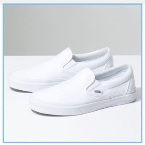 NWOT True White Slip On Vans Size 8M 9.5W